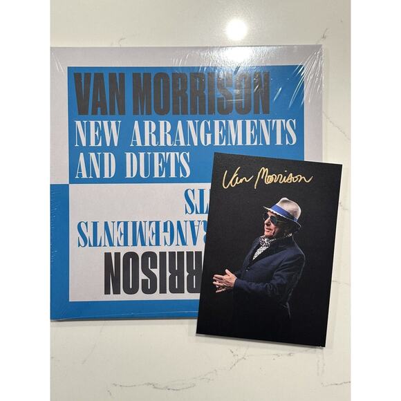 Van Morrison SIGNED - New Arrangements and Duets 2 LP Orange Vinyl AUTOGRAPHED - Picture 1 of 9